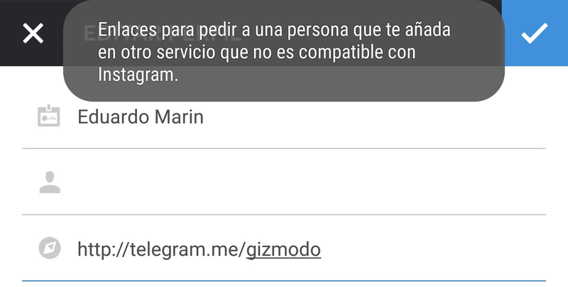 Illustration for article titled Instagram sigue los pasos de WhatsApp y también bloquea los enlaces a Telegram